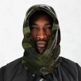 Moss Green Bark Camo Fleece 4 in 1 Hood