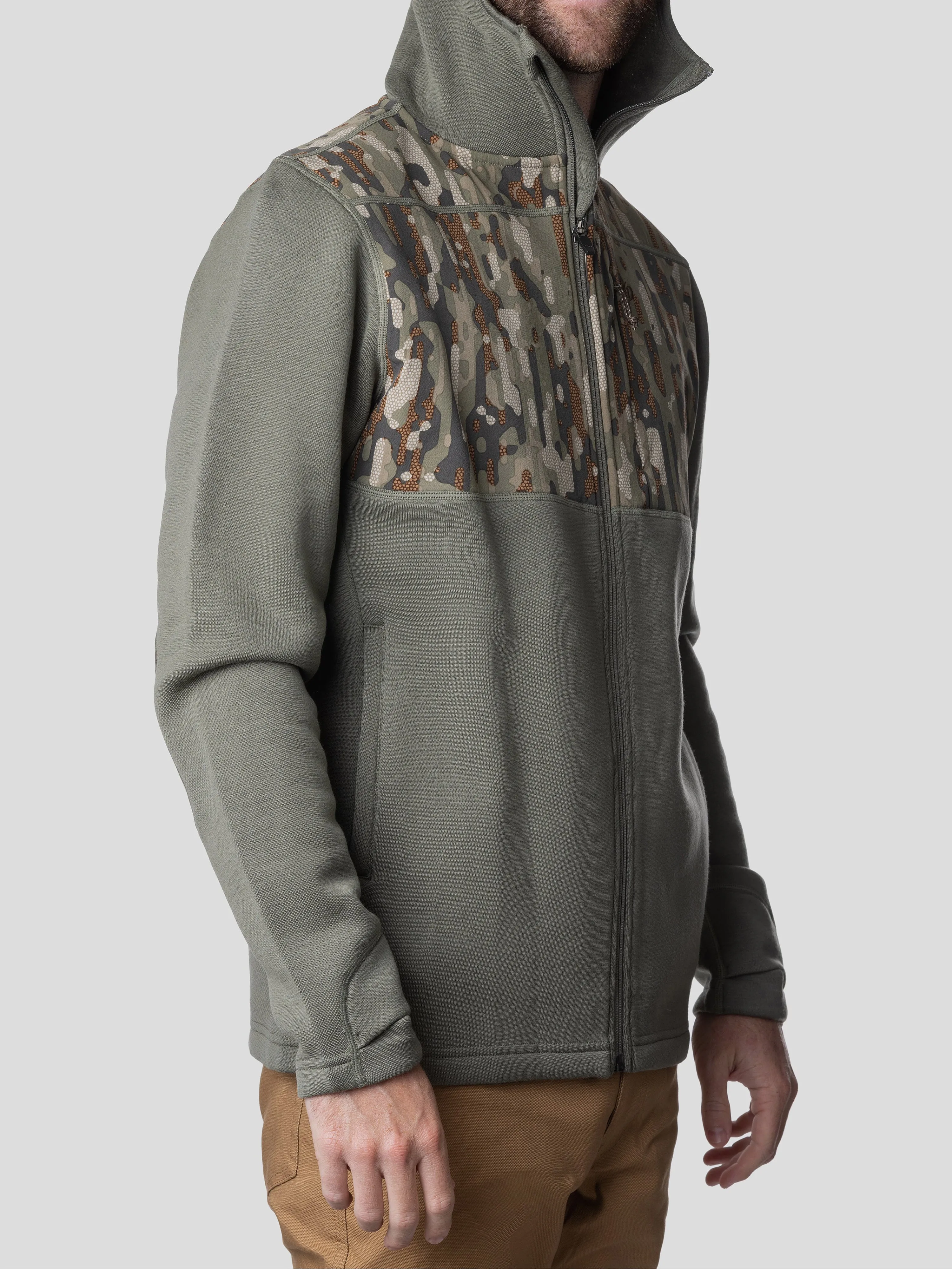 M's Barnburner Merino Hoodie Full Zip - Moss