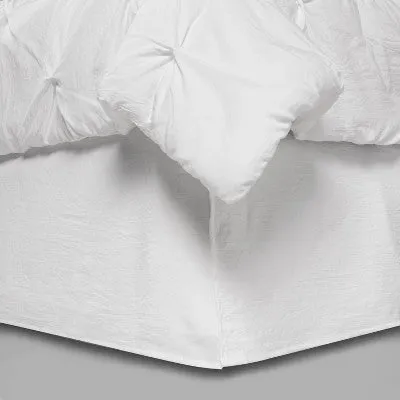 New - Threshold 8-Piece Comforter Bedding Set Pinch Pleat Euro Shams, White, King