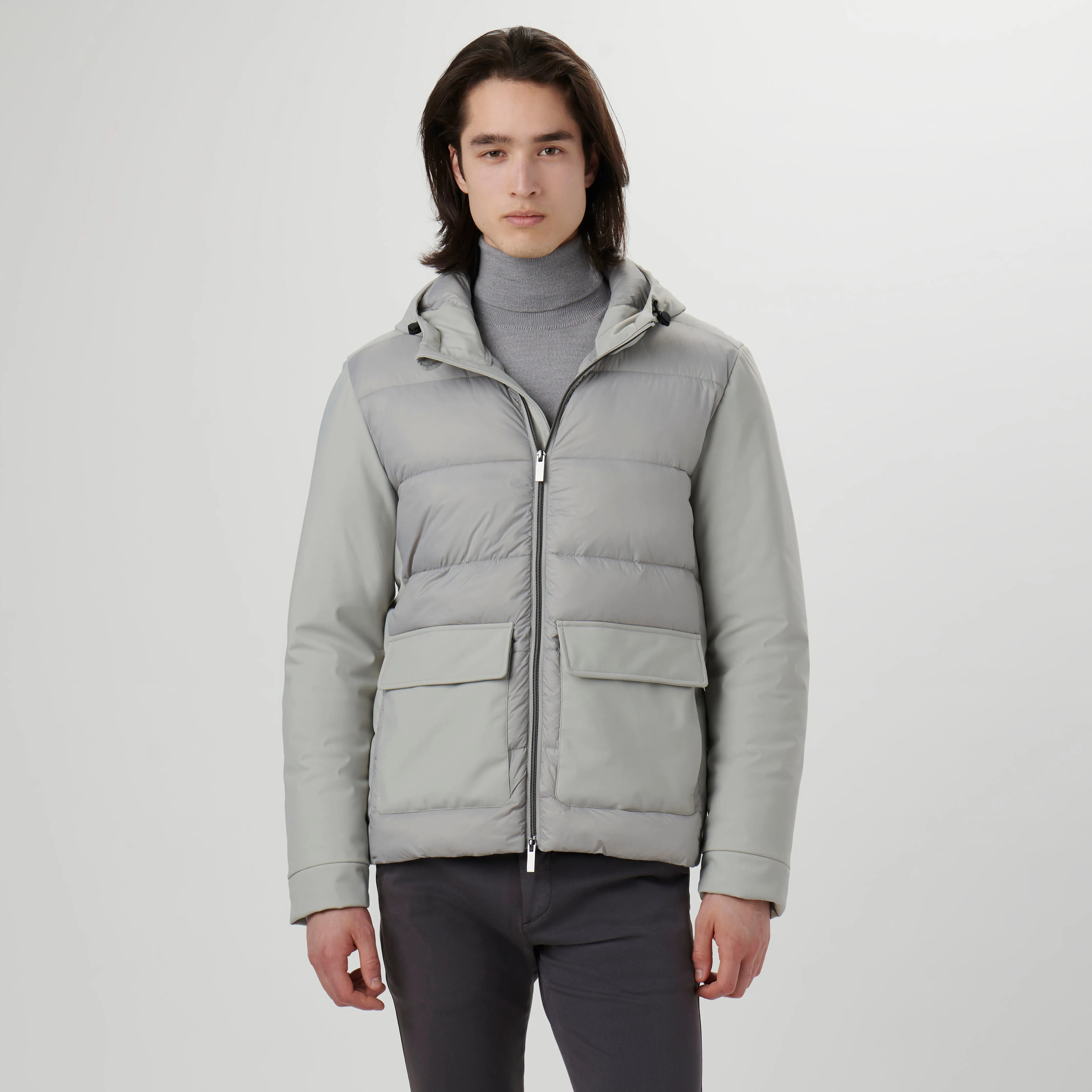 Nylon Puffer Jacket with Hood