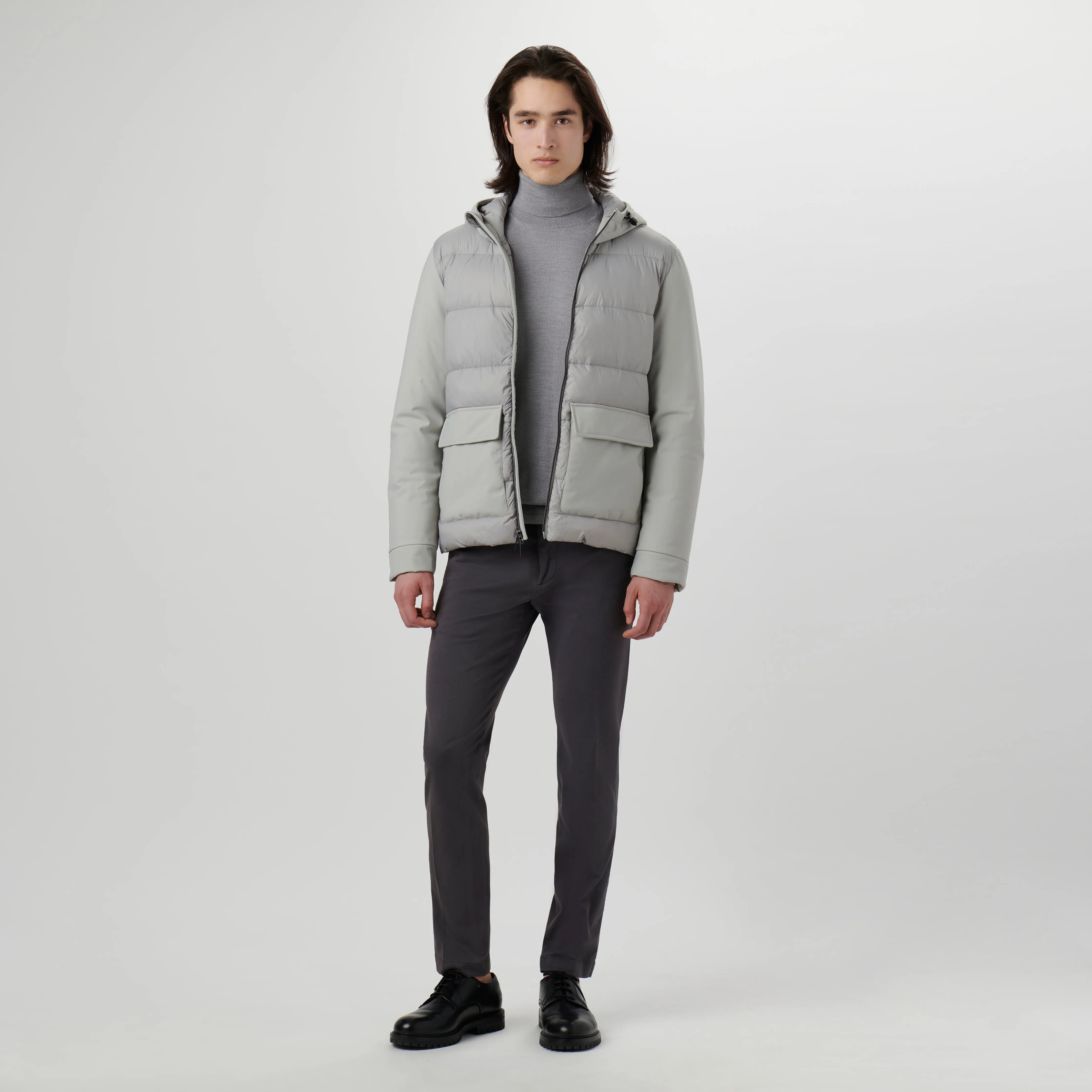 Nylon Puffer Jacket with Hood