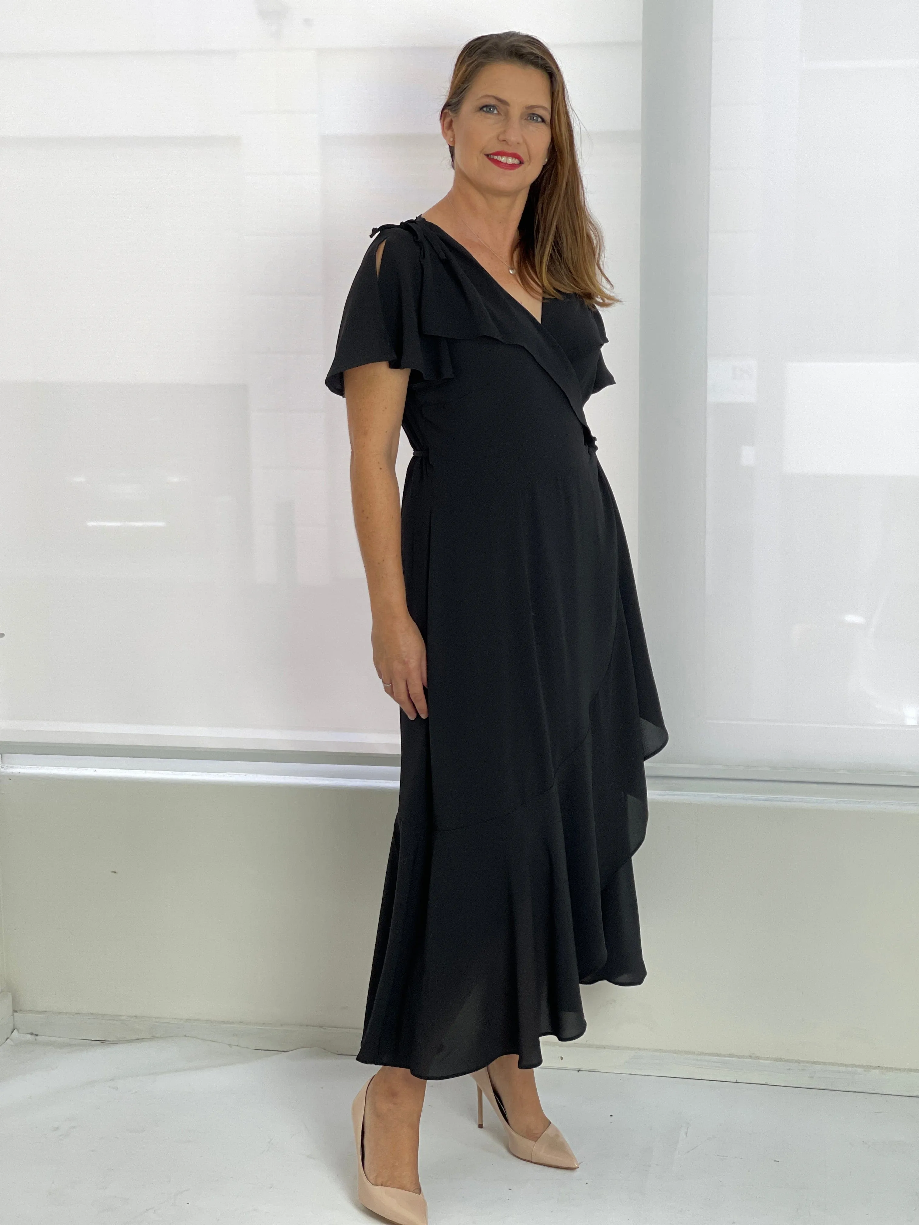 Obelle Black Wrap Dress