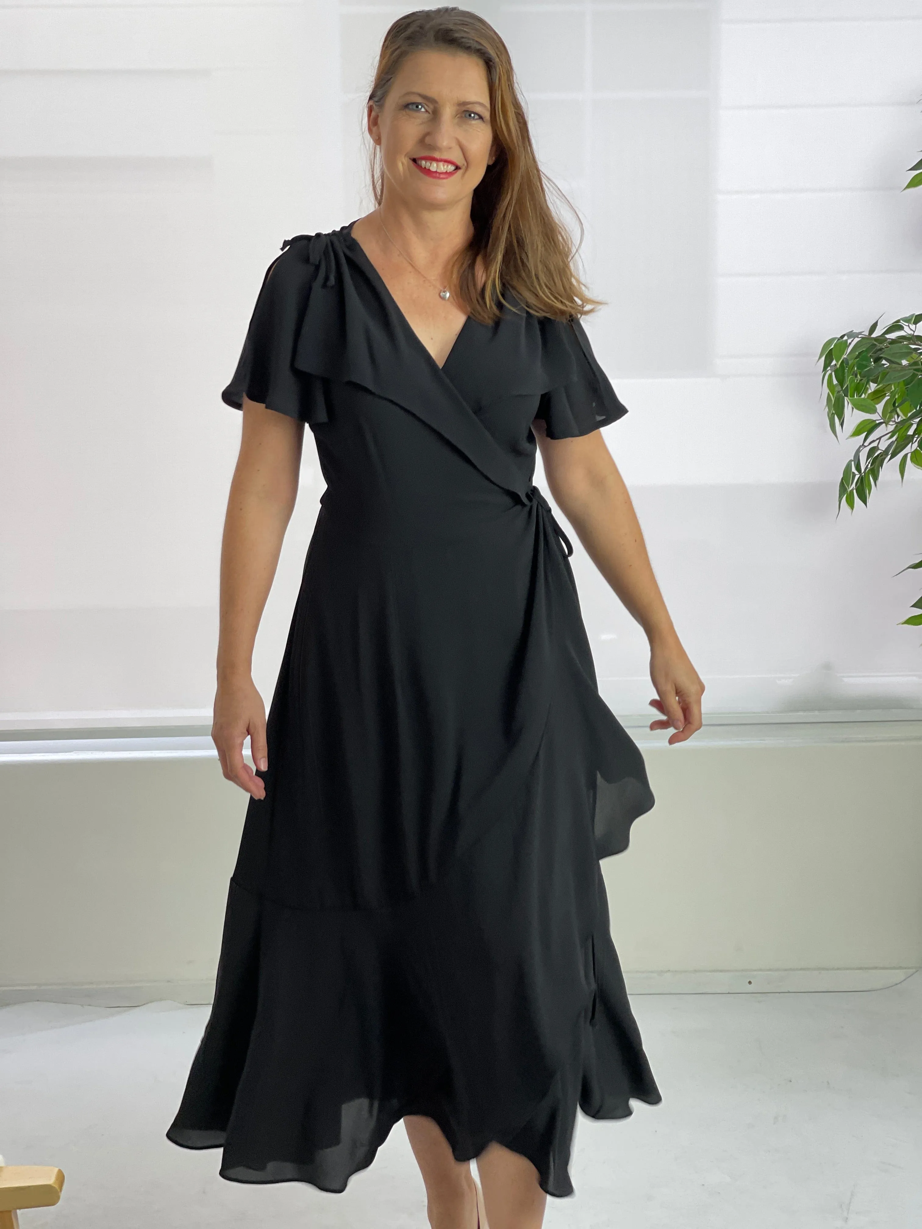 Obelle Black Wrap Dress