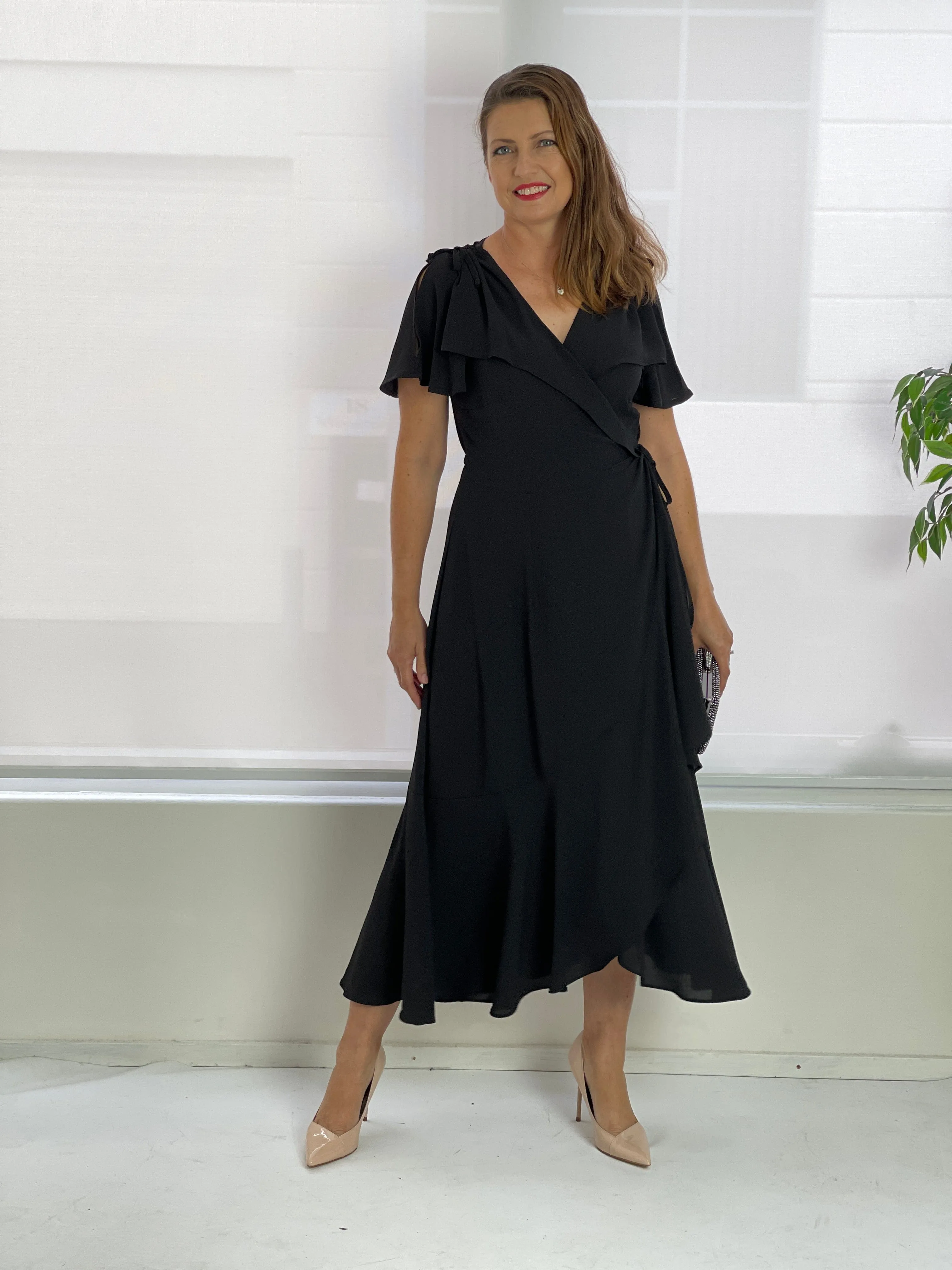 Obelle Black Wrap Dress