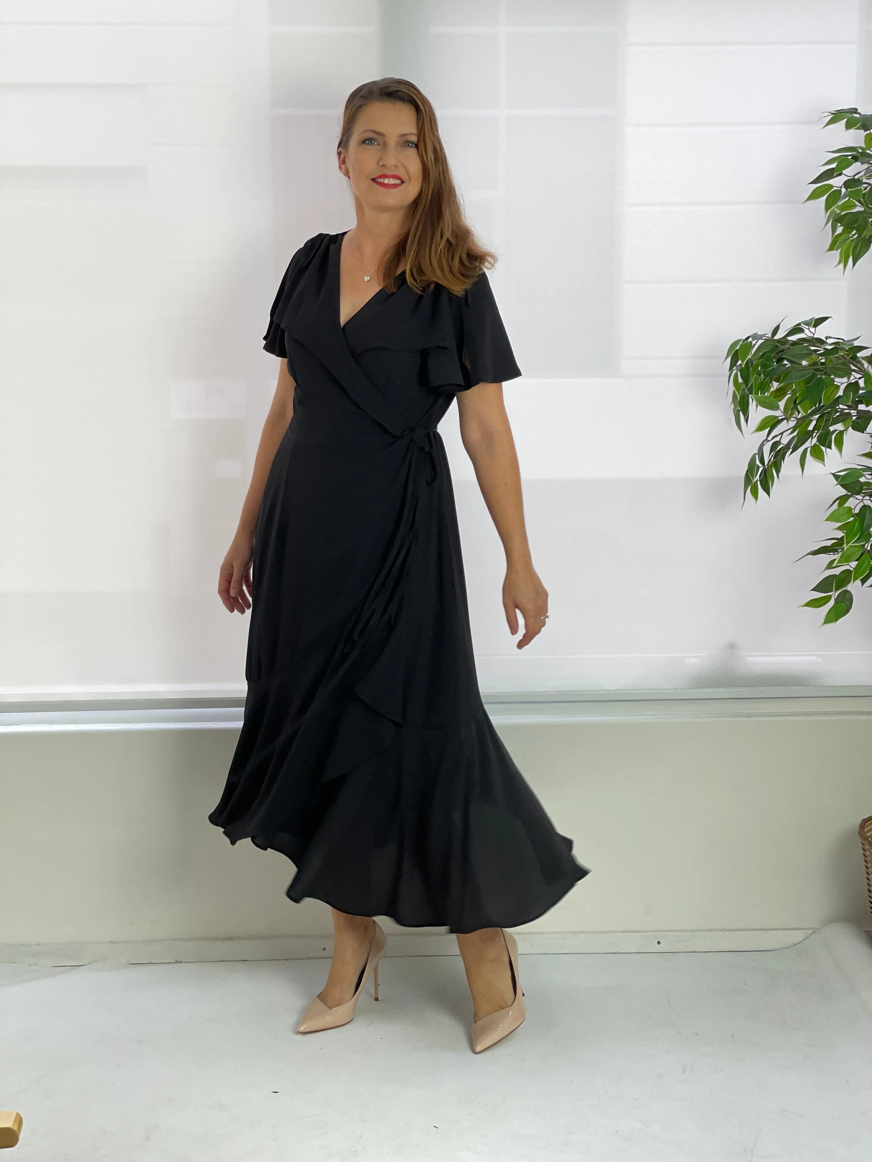 Obelle Black Wrap Dress