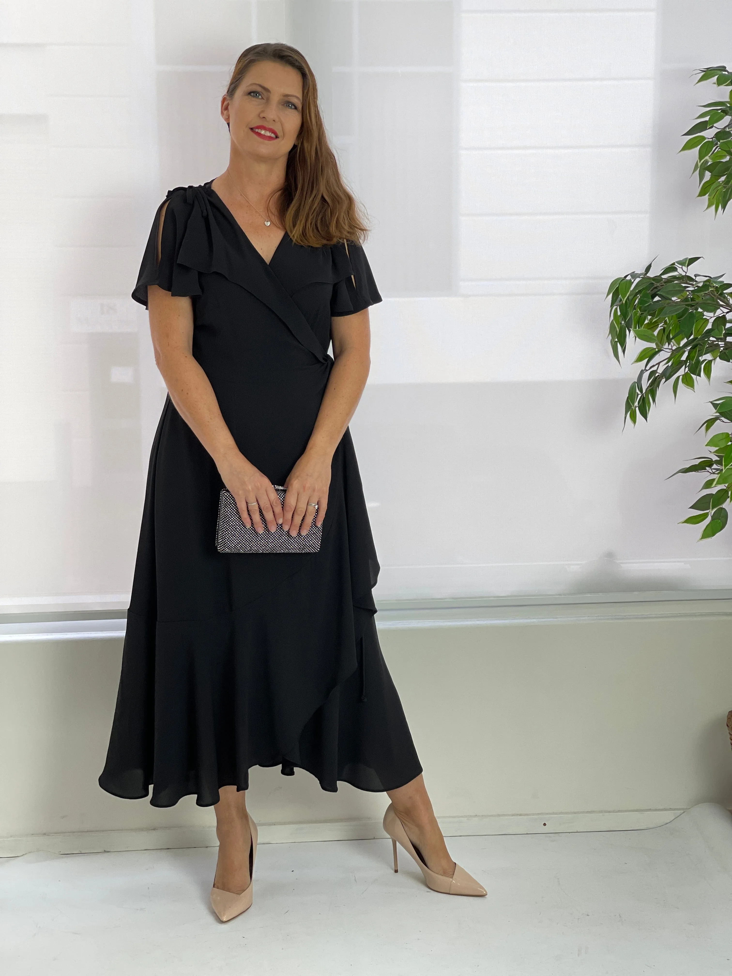 Obelle Black Wrap Dress