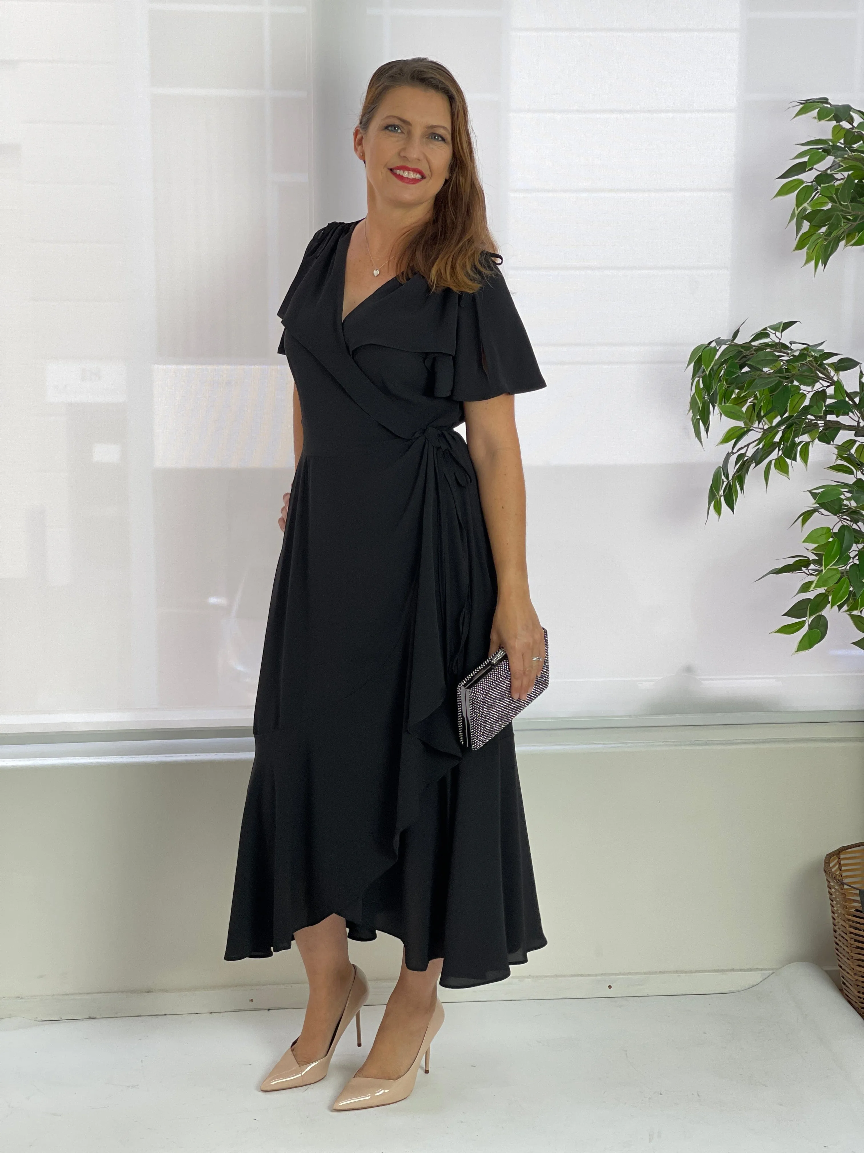 Obelle Black Wrap Dress