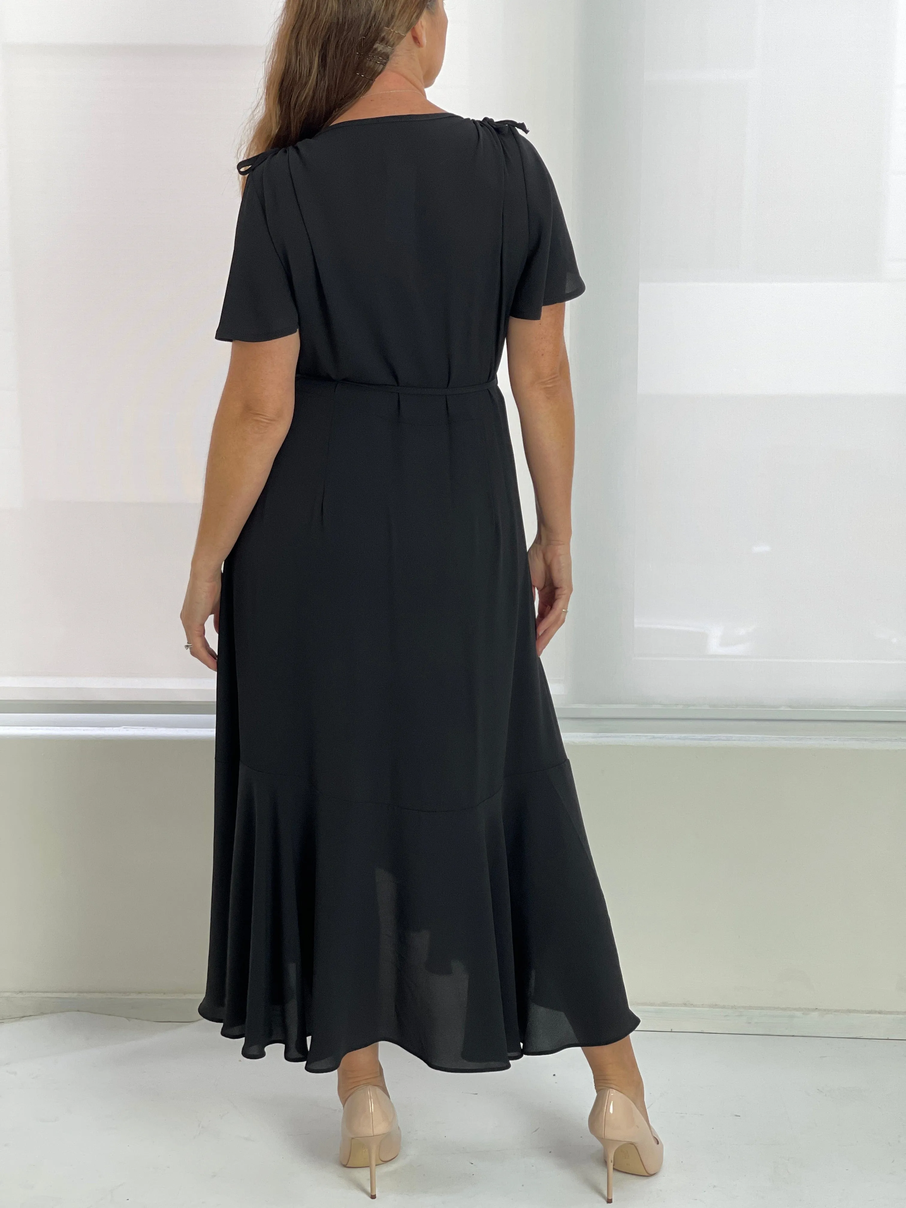 Obelle Black Wrap Dress