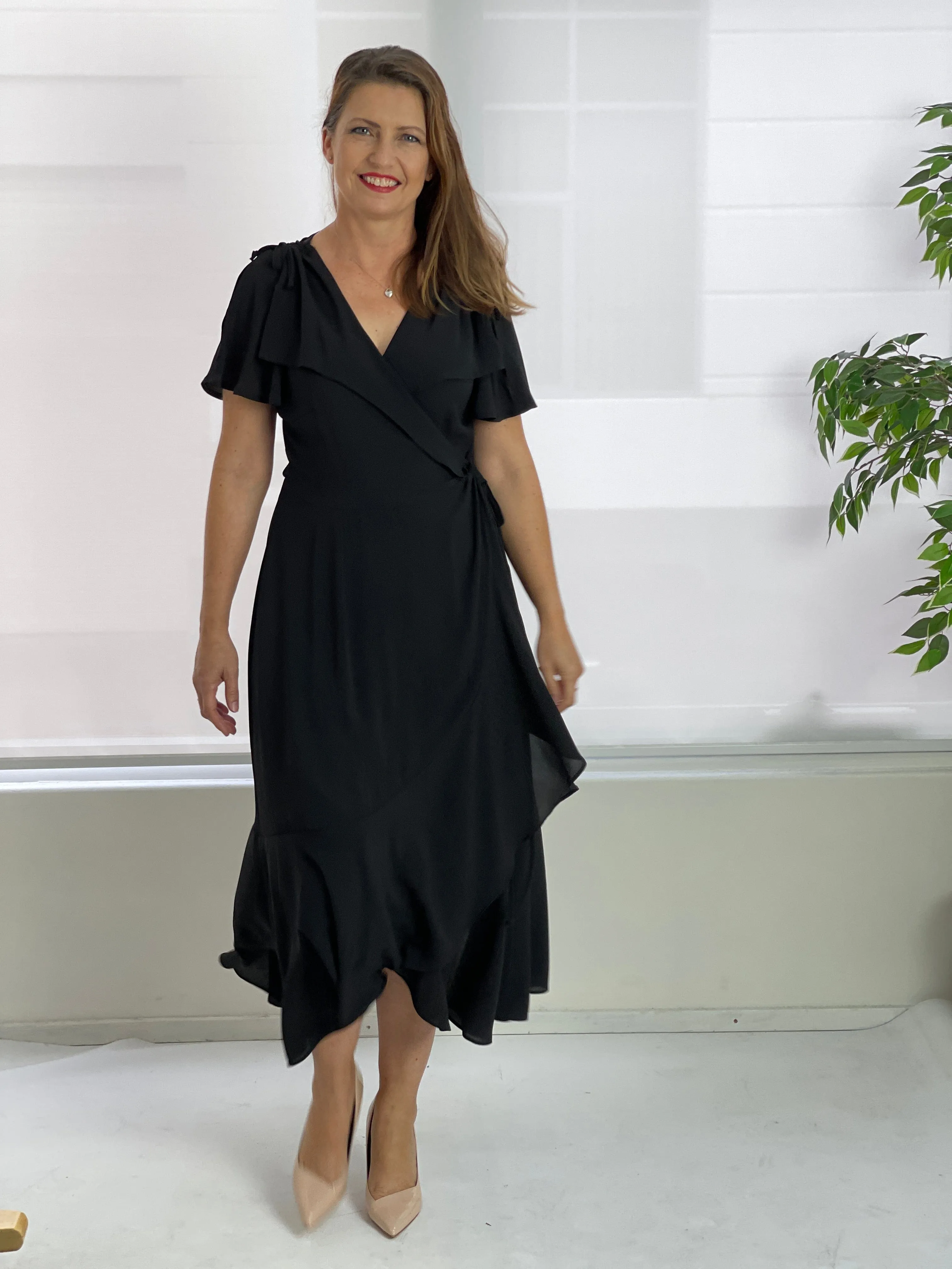 Obelle Black Wrap Dress