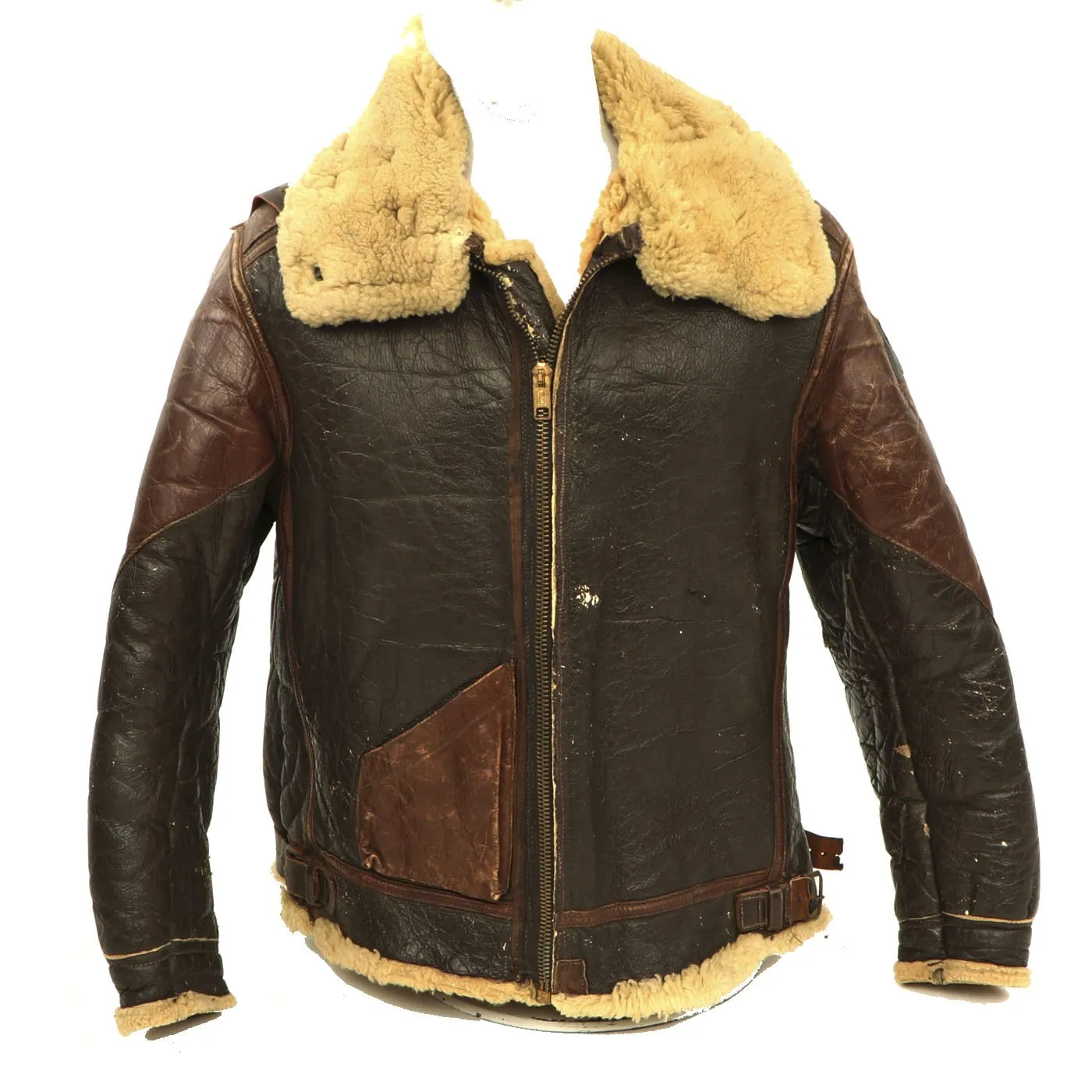 Original U.S. WWII 760th Tank Battalion Officer B-3 Sheepskin Jacket, Ike Jacket and Class A Service Coat