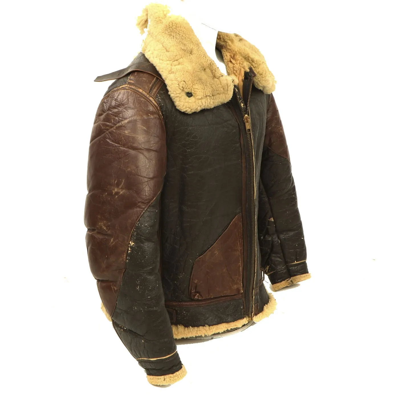 Original U.S. WWII 760th Tank Battalion Officer B-3 Sheepskin Jacket, Ike Jacket and Class A Service Coat