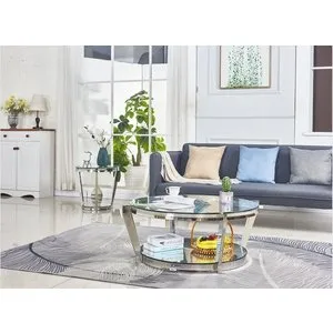 Paola Round Coffee Table with Glass Top