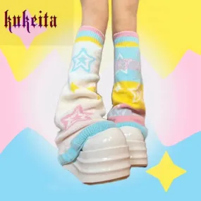 Pastel Stars Harajuku Leg Warmers