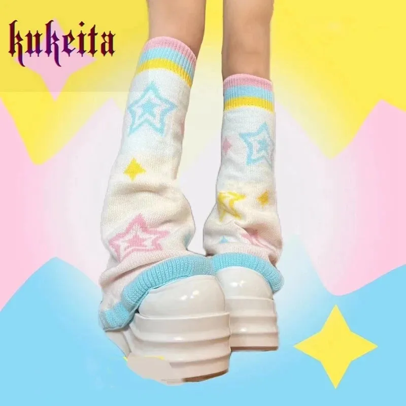 Pastel Stars Harajuku Leg Warmers