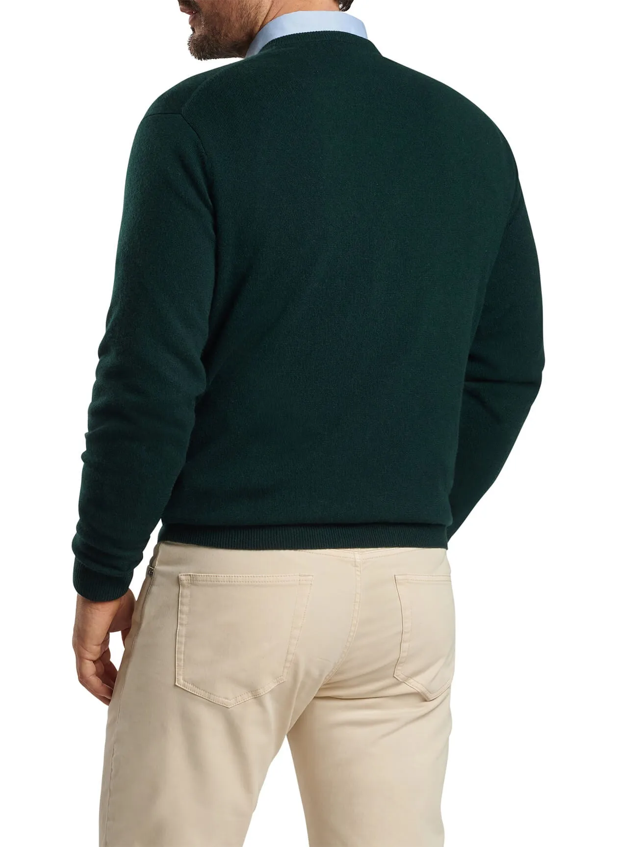 Peter Millar Crown Heritage Cashmere Custom V-Neck Sweaters, Balsam