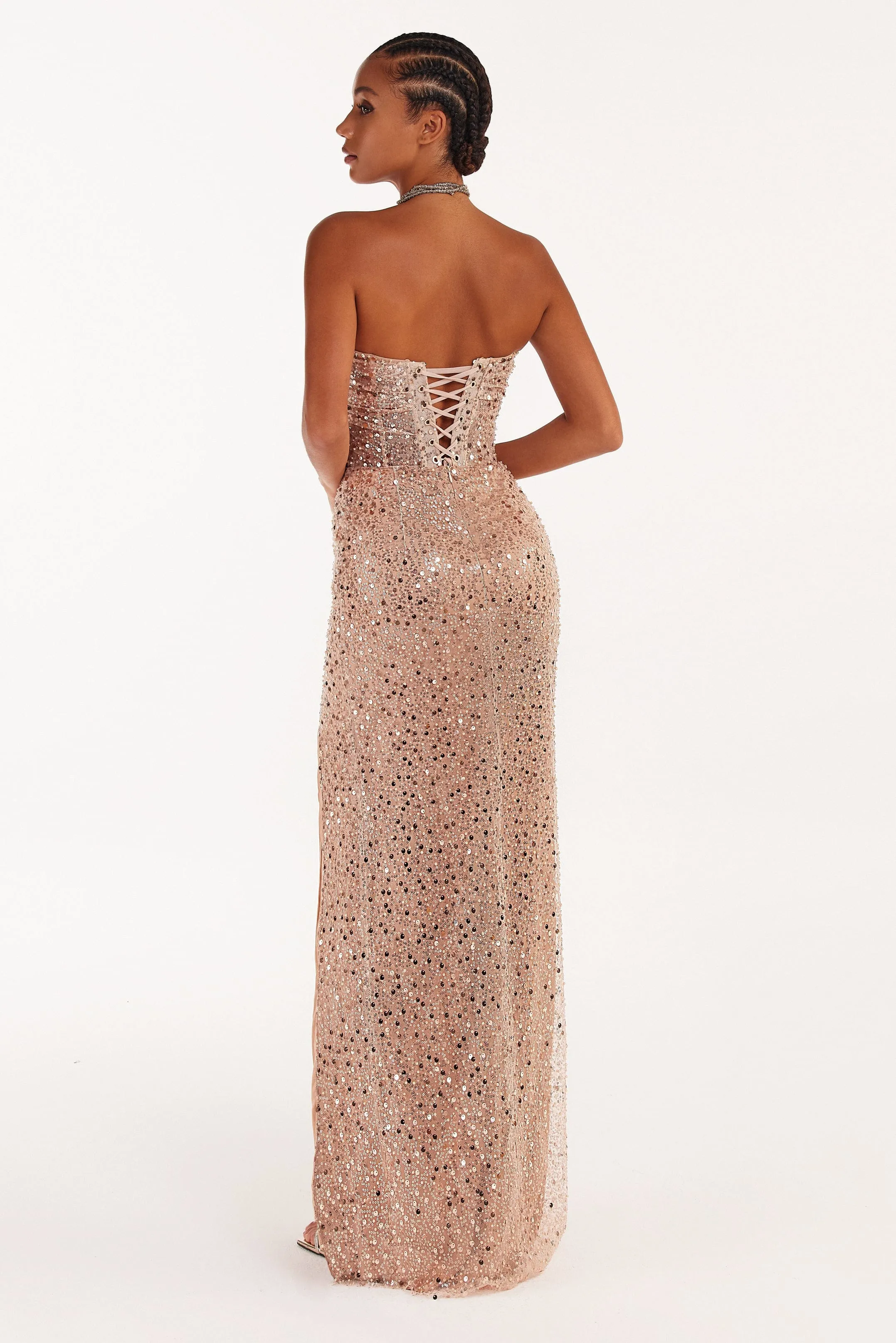 Radiant maxi dress in gold