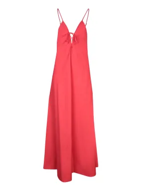 Red Poplin Slip Dress