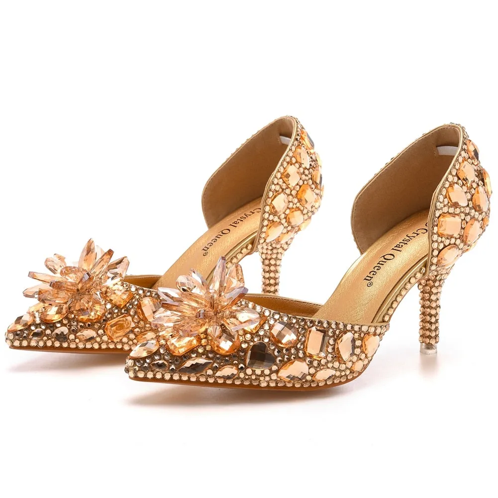 Rhinestone Crystal Princess Party Dress Shoes