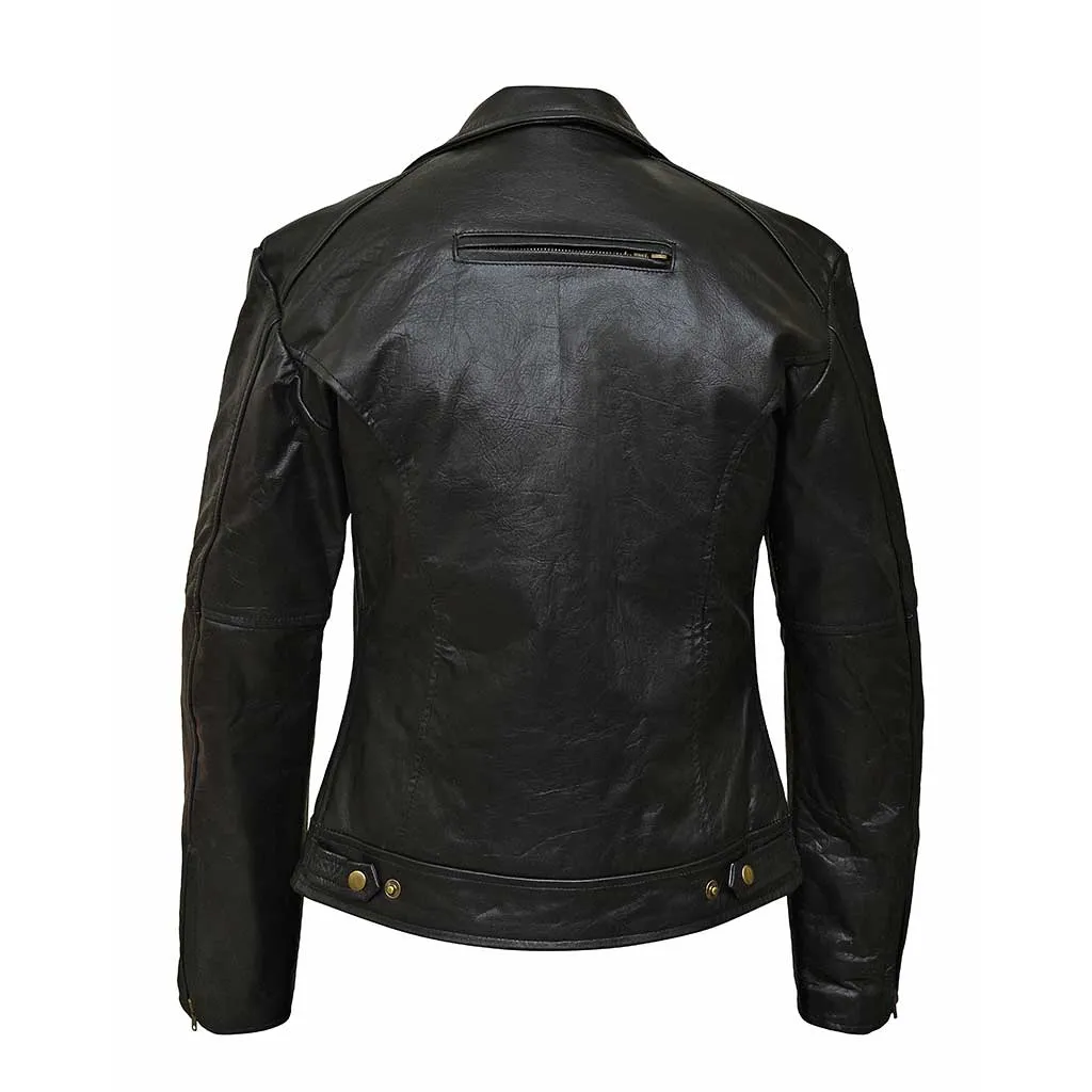 RIDERACT® Women Leather Motorcycle Jacket Velocity