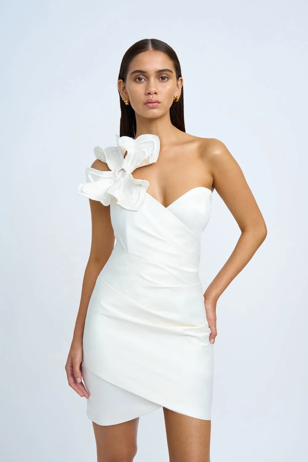 Ruby Romance One Shoulder Mini Dress | Final Sale - Ivory