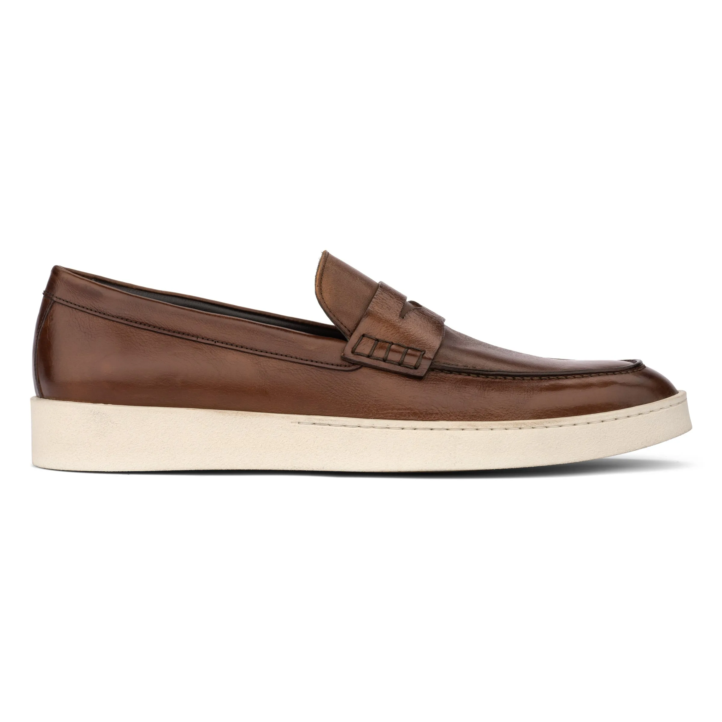 Salina Burnished Brown Calf Slip On Sneaker