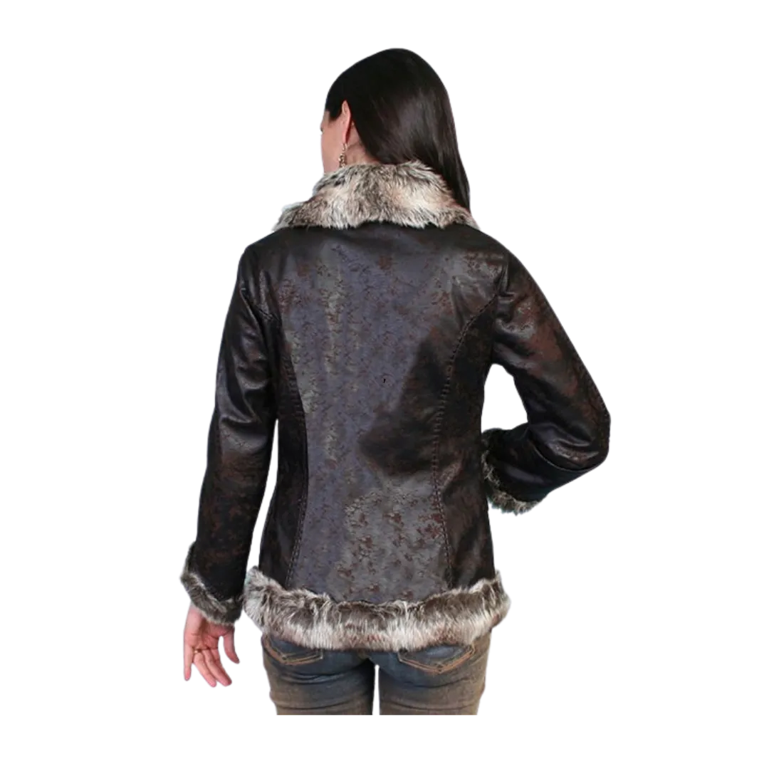 Scully Leather Women's Mottled Dark Brown Jacket