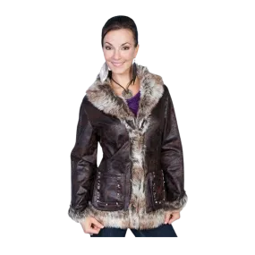 Scully Leather Women's Mottled Dark Brown Jacket