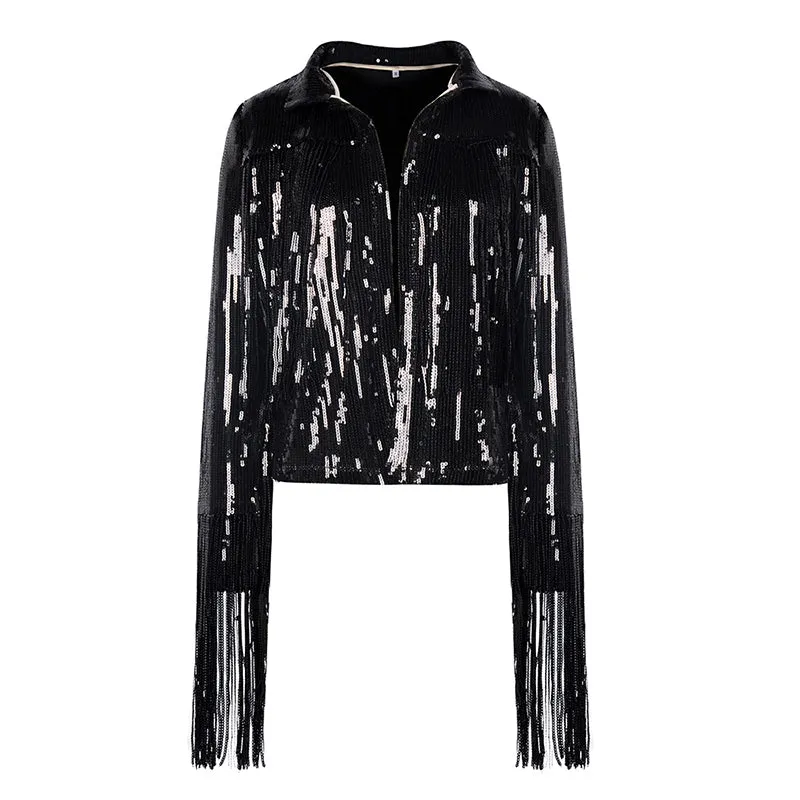 Sequin Fringed Jacket