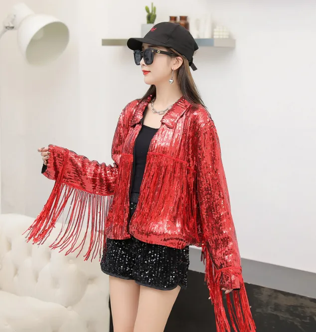 Sequin Fringed Jacket