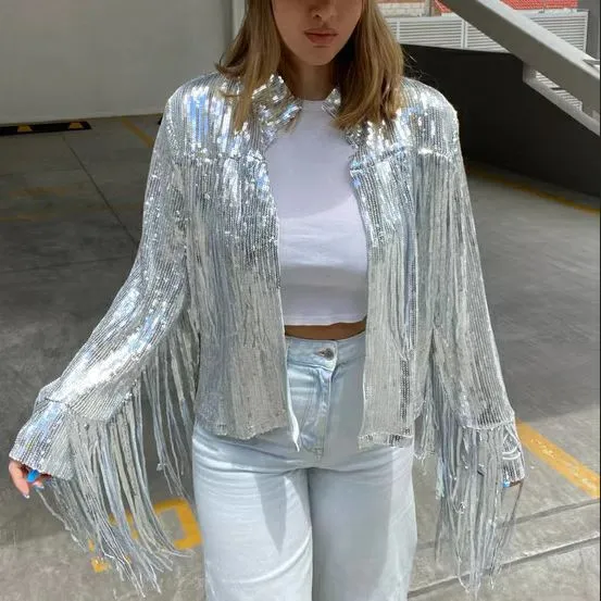 Sequin Fringed Jacket