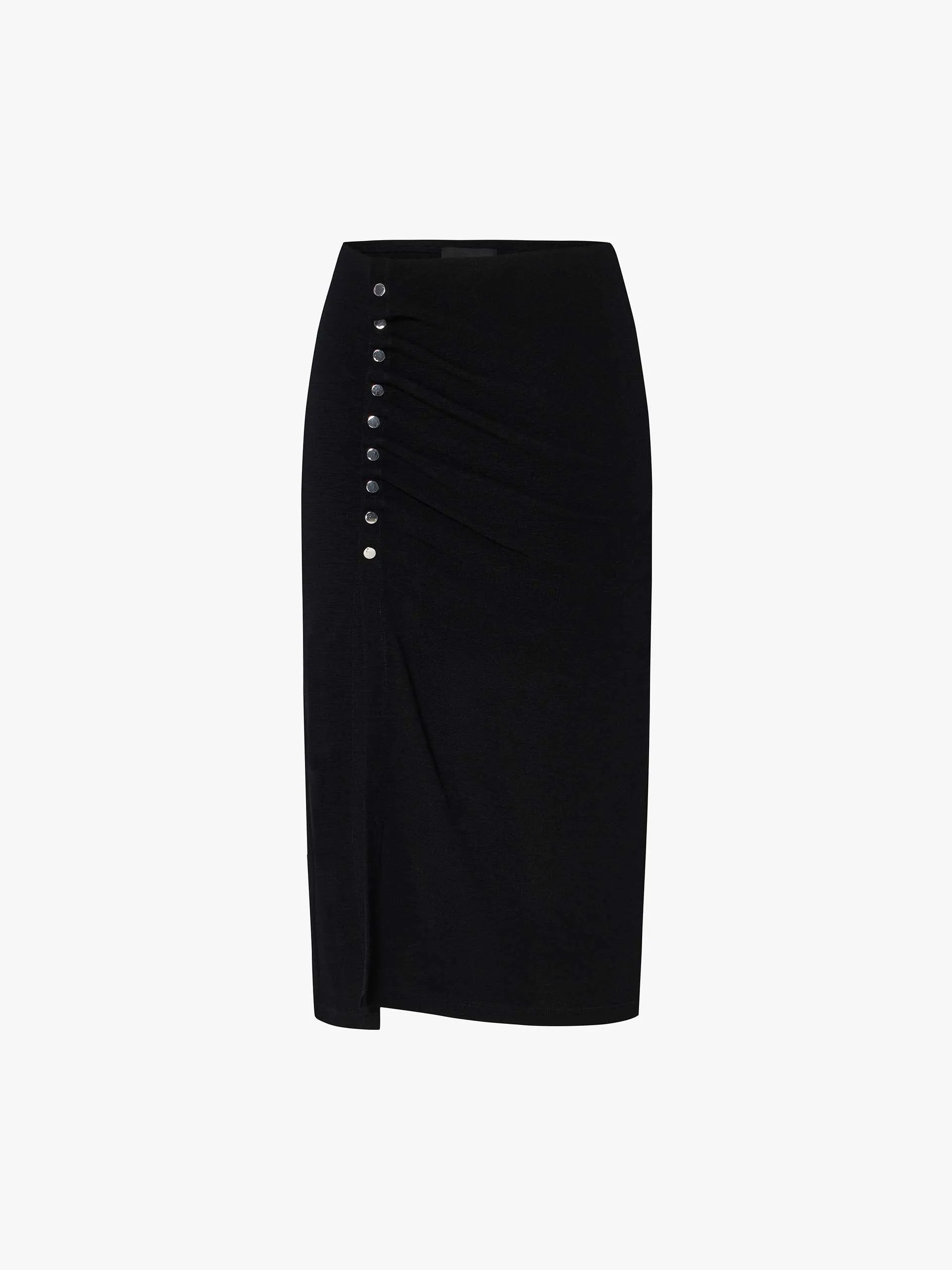 Side Slit Pleated Skirt