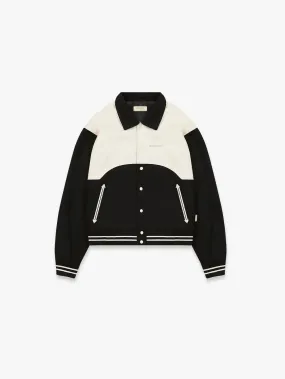 SIGNE VARSITY JACKET - CREAM/BLACK