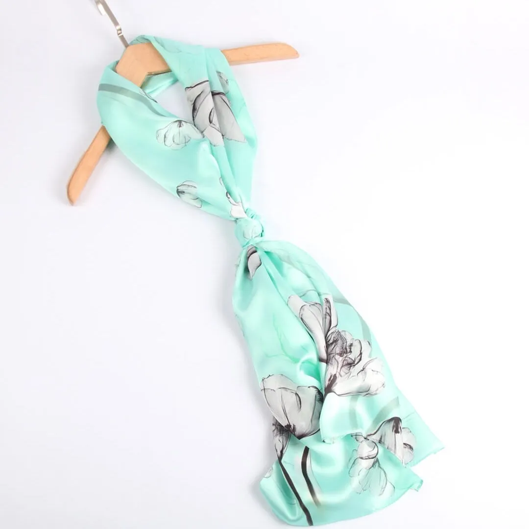 Silk Scarf Collections|Blossom Range|Mint Green