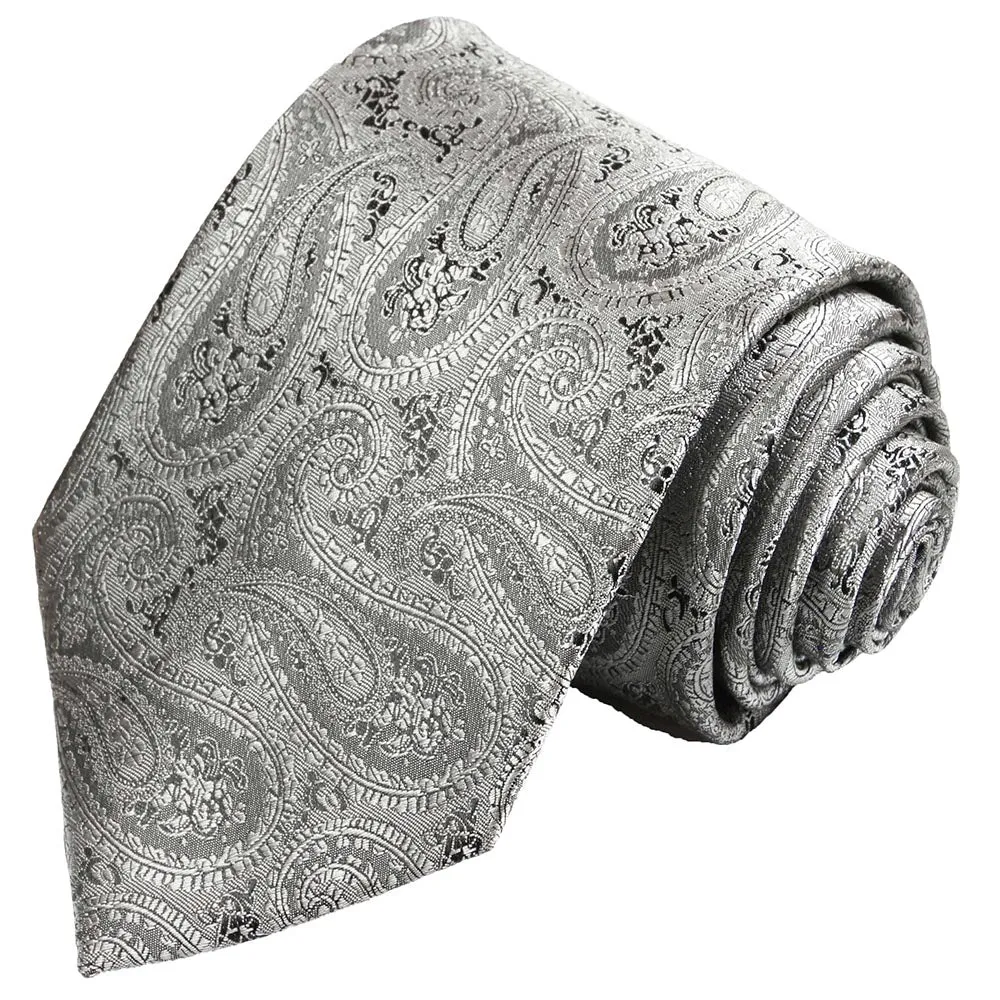 Silver Gray Paisley Tuxedo Vest Set