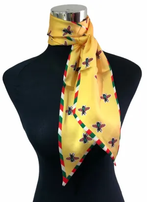 Skinny Silky Bee print Scarf