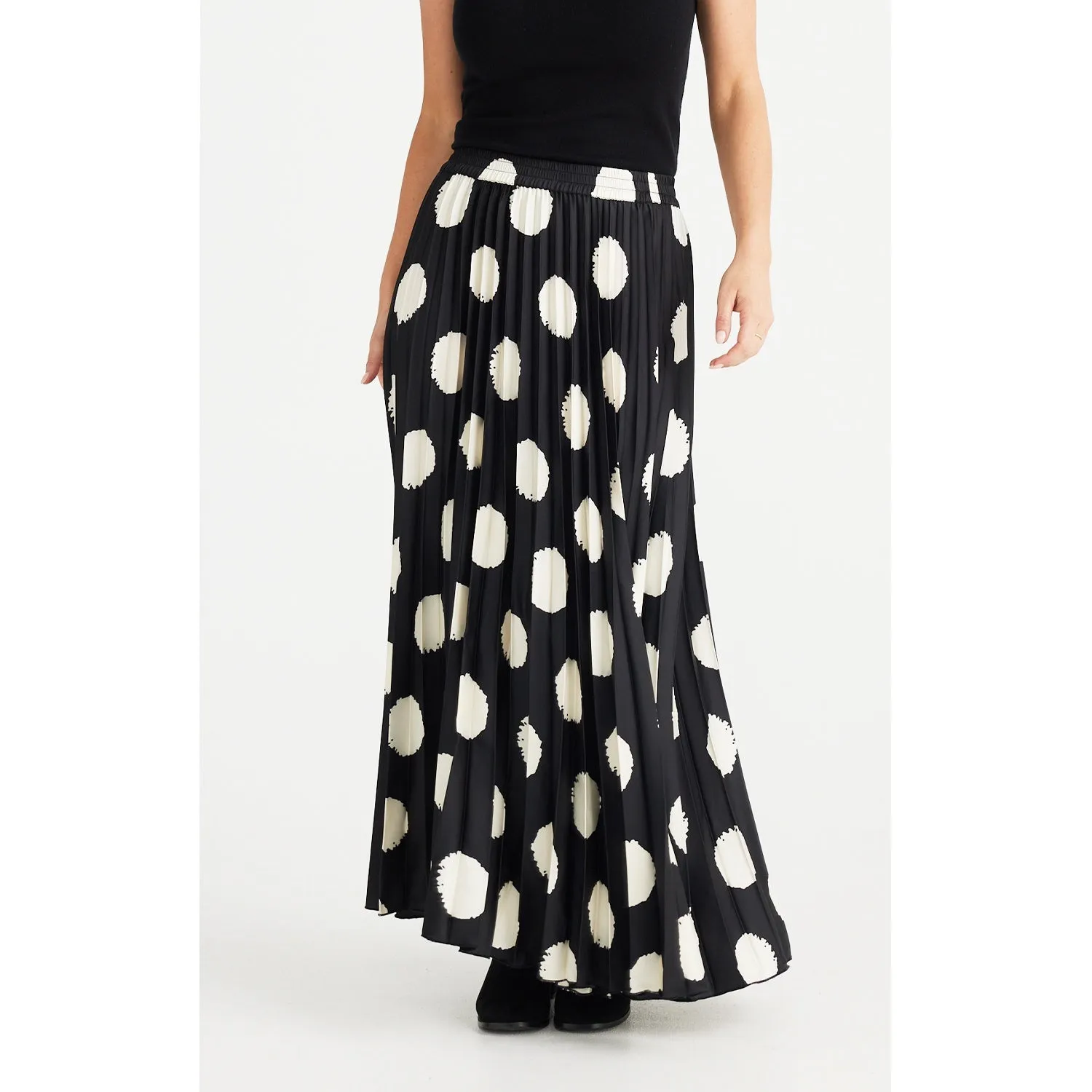 Skirt Alias Pleated - Black   Ivory Spot