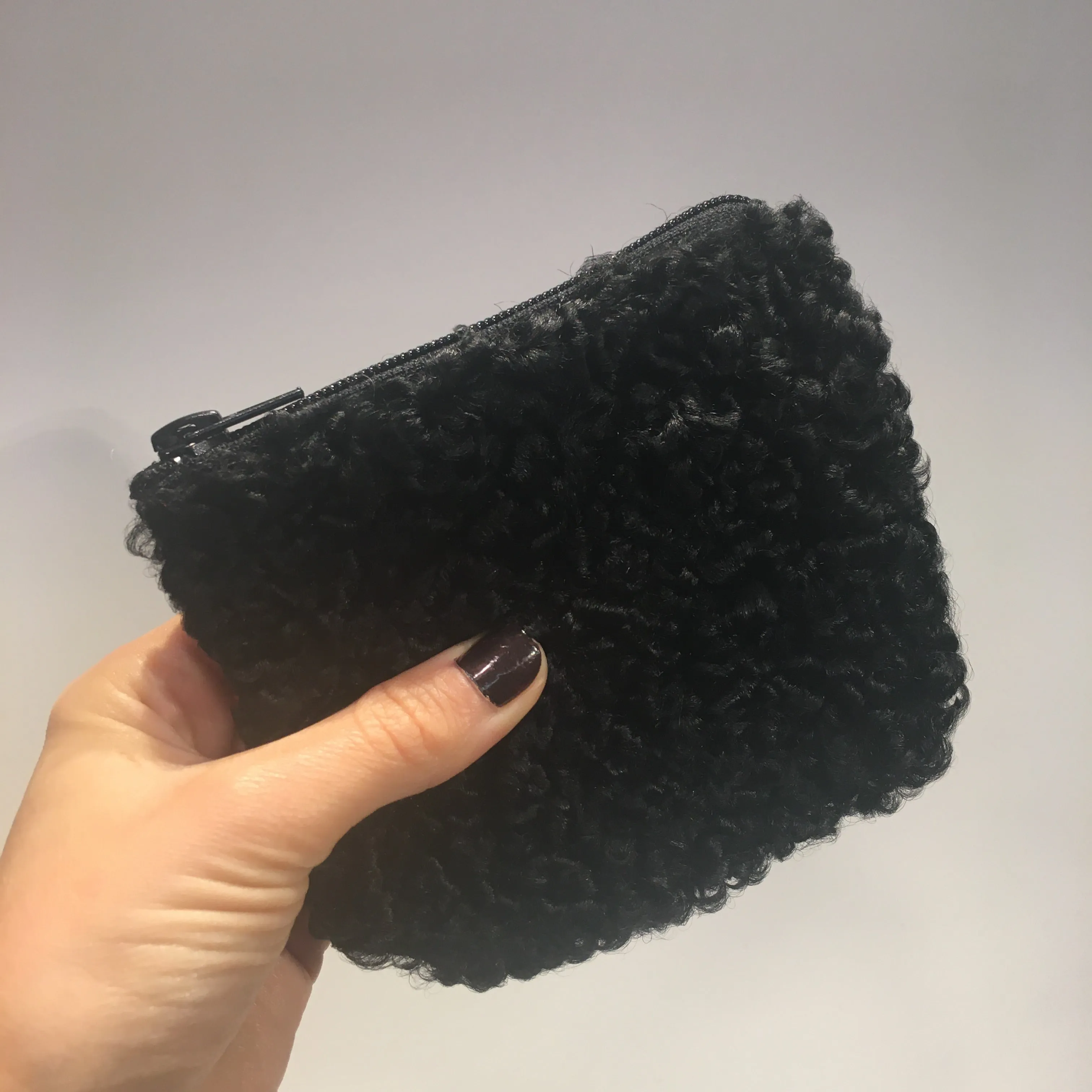 Small Recycled Shearling Pouch