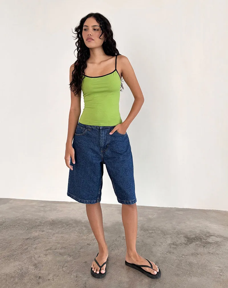 Solani Top in Wasabi with Black Binding