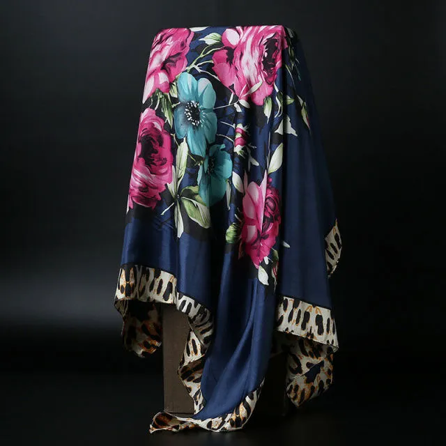 Square Silk Satin Hijab Scarf