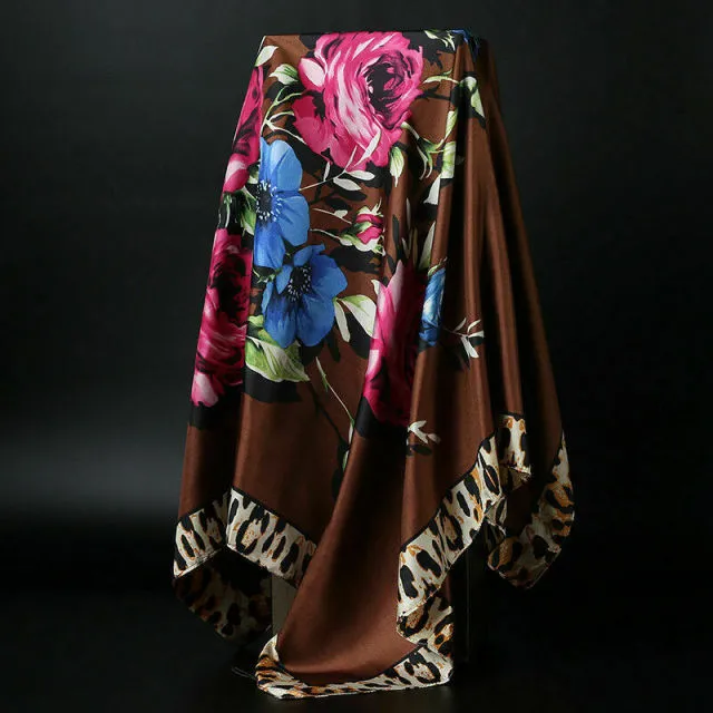 Square Silk Satin Hijab Scarf