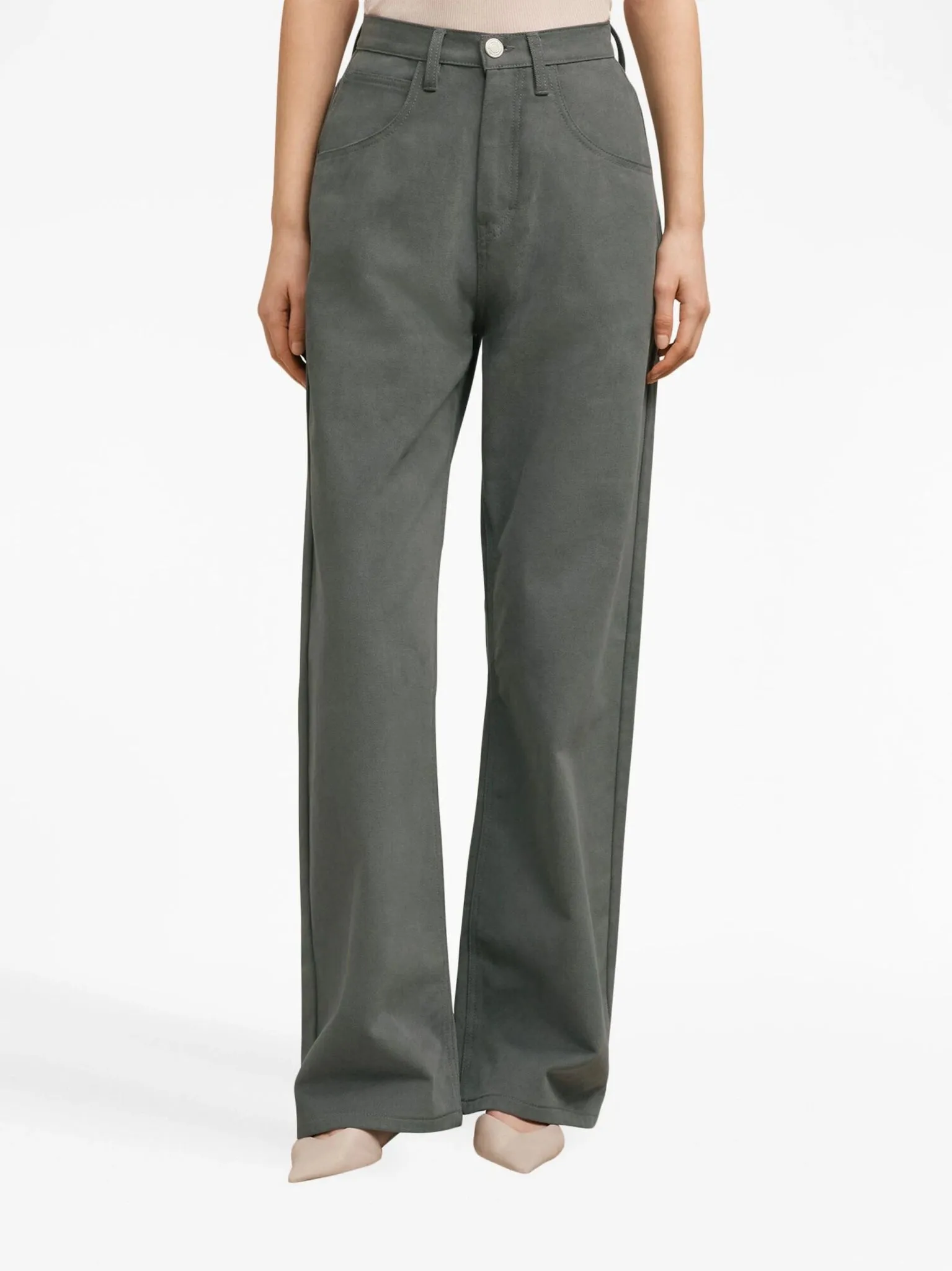 straight-leg cotton trousers