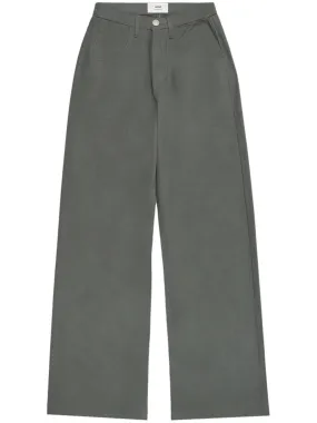 straight-leg cotton trousers