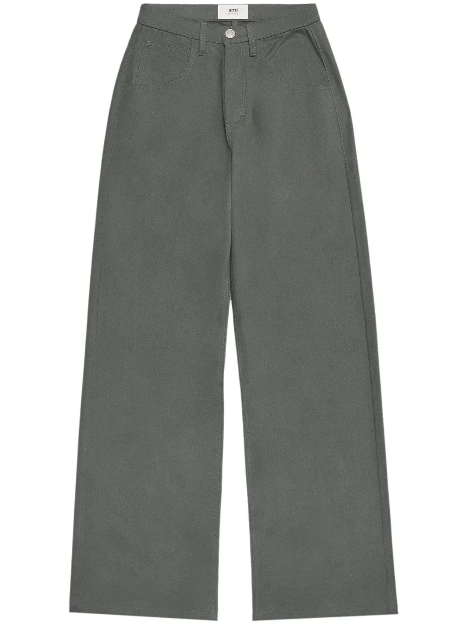 straight-leg cotton trousers