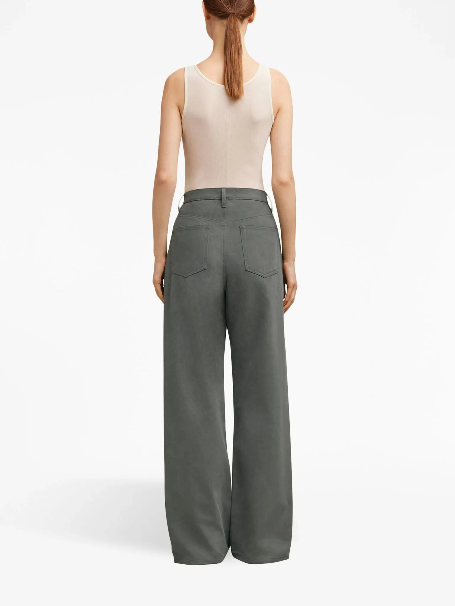 straight-leg cotton trousers