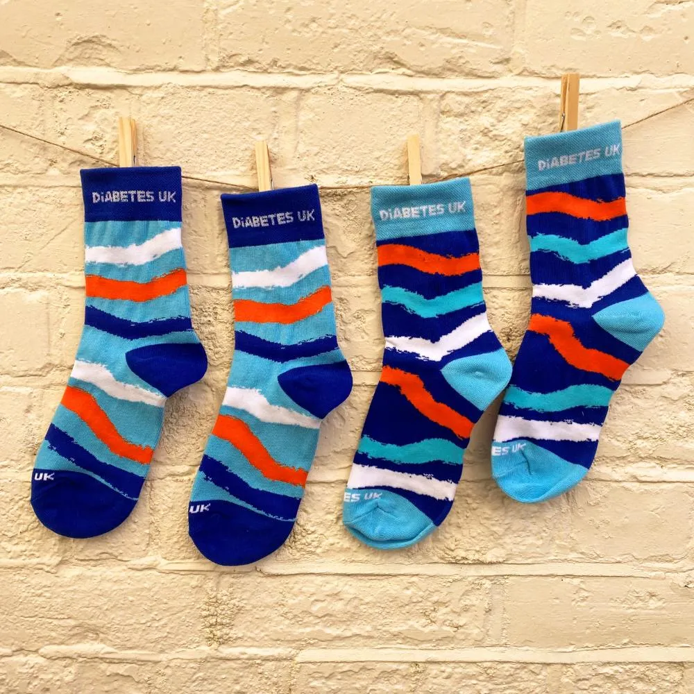 Stripes Diabetes UK Socks Twin Pack (INT)