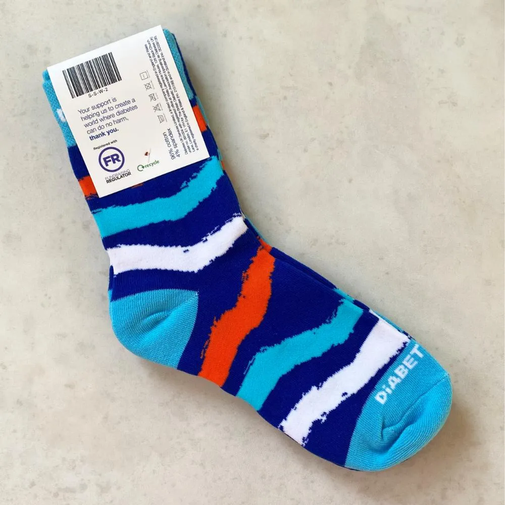 Stripes Diabetes UK Socks Twin Pack (INT)