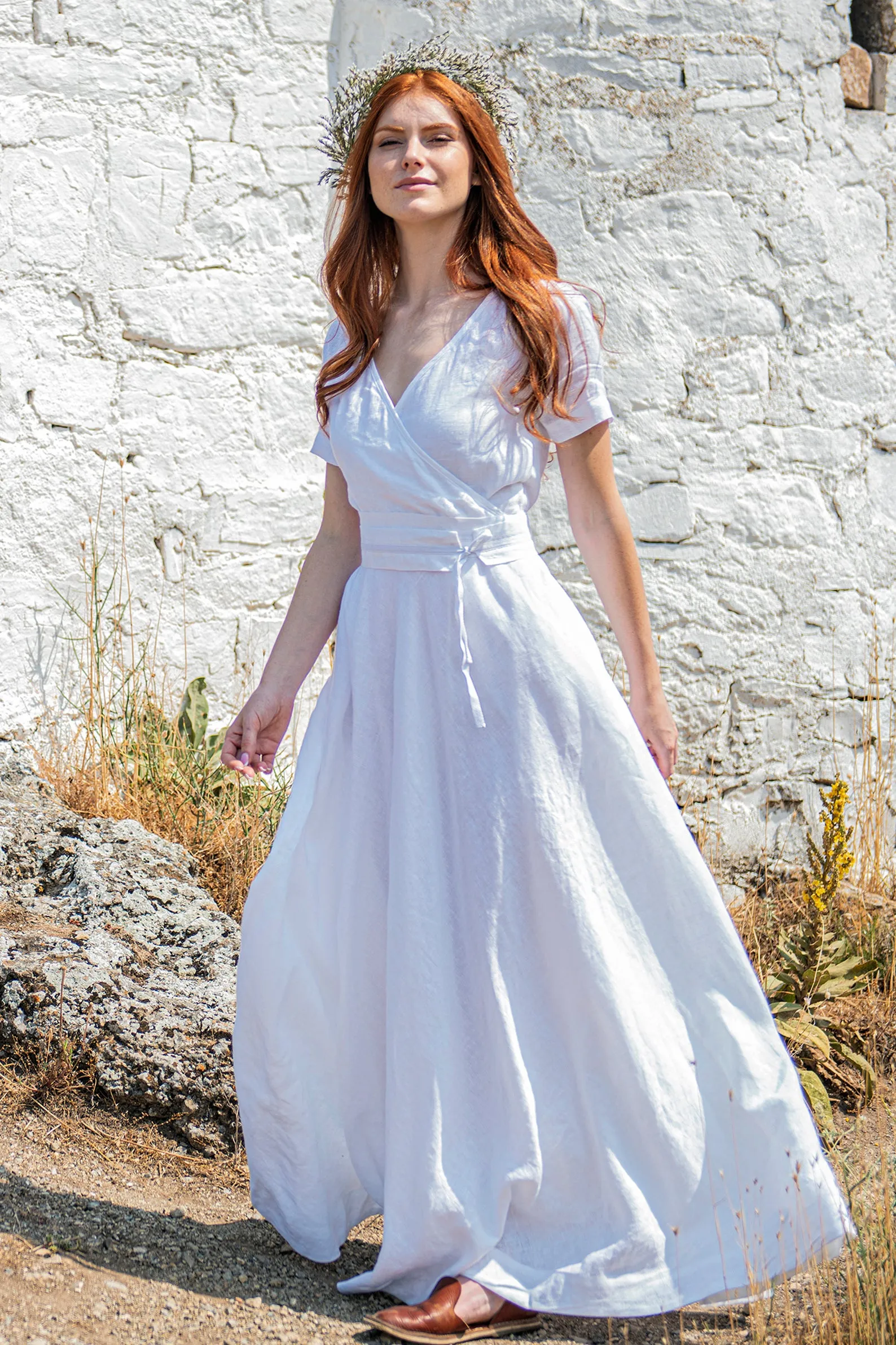 Summer Linen Wedding Dress