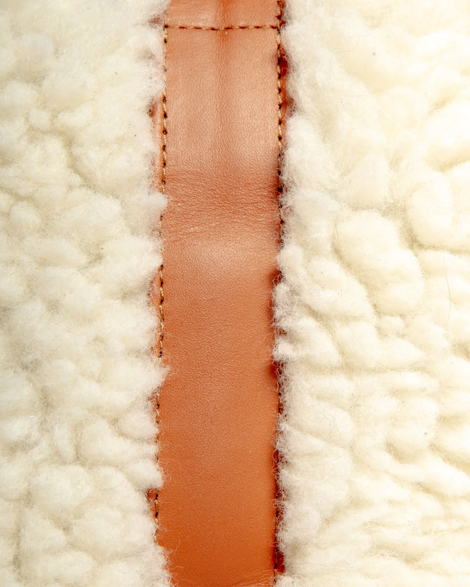 Tan Leather & Cream Shearling Luxe Dog Carrier (Dog & Co. Exclusive) (CLEARANCE)