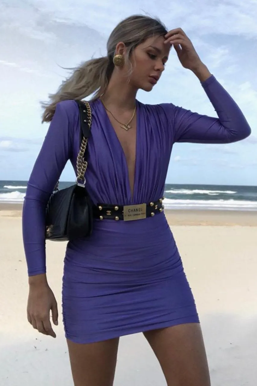 TIA PURPLE MINI DRESS