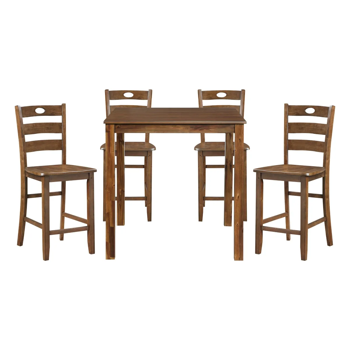 Transitional Walnut 5-Piece Counter Height Dining Set